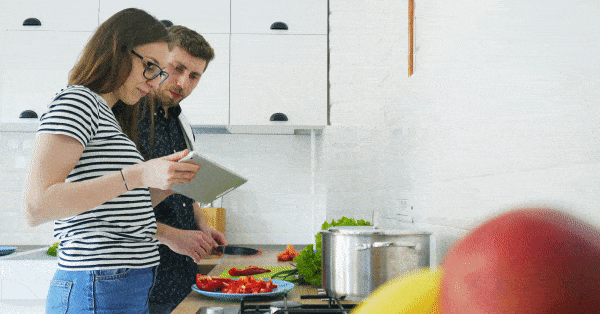 millennial parents - couple cooking